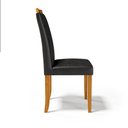 Ver imagem 7 de Cadeira Aurora Madeira Maciça Estofada para Mesa de Jantar Courino Preto 503