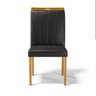 Cadeira Aurora Madeira Maciça Estofada para Mesa de Jantar Courino Preto 503 - 3