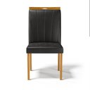 Ver imagem 3 de Cadeira Aurora Madeira Maciça Estofada para Mesa de Jantar Courino Preto 503