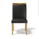Ver imagem 3 de Cadeira Aurora Madeira Maciça Estofada para Mesa de Jantar Courino Preto 503