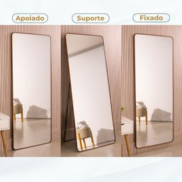 Espelho Grande Retangular Corpo Inteiro com Moldura em Metal 150 X 60 Cm - 4