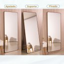 Ver imagem 4 de Espelho Grande Retangular Corpo Inteiro com Moldura em Metal 150 X 60 Cm