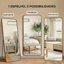 Ver imagem 2 de Espelho Grande Retangular Corpo Inteiro com Moldura em Metal 150 X 60 Cm