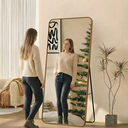 Ver imagem 6 de Espelho Grande Retangular Corpo Inteiro com Moldura em Metal 150 X 60 Cm