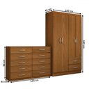 Ver imagem 4 de Guarda-roupa Mila 4 Portas 2 Gavetas com Cômoda 10 Gavetas Cinamomo - Panorama Móveis