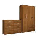 Ver imagem 3 de Guarda-roupa Mila 4 Portas 2 Gavetas com Cômoda 10 Gavetas Cinamomo - Panorama Móveis