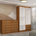 Ver imagem 5 de Guarda-roupa Mila 4 Portas 2 Gavetas com Cômoda 10 Gavetas Cinamomo - Panorama Móveis