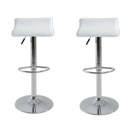 Kit 2 Banqueta Belo Horizonte 2005 Branca Base Cromada 84cm - 70102