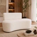 Ver imagem 1 de Sofá Decorativo Orgânico Curvo Sala de Estar Feijão 120 cm - Paraná Metal:Off White