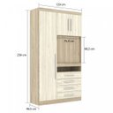 Ver imagem 4 de Guarda-Roupa Solteiro Modular 3 Portas 4 Gavetas Nicho e Painel Giratório para Tv Até 32 Polegadas