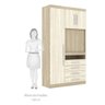 Guarda-Roupa Solteiro Modular 3 Portas 4 Gavetas Nicho e Painel Giratório para Tv Até 32 Polegadas - 5
