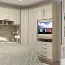 Ver imagem 6 de Guarda-Roupa Solteiro Modular 3 Portas 4 Gavetas Nicho e Painel Giratório para Tv Até 32 Polegadas