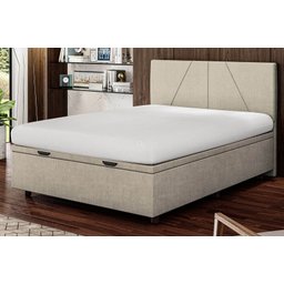 Base Cama Box Baú Casal Linho Bege SkyBox - 1