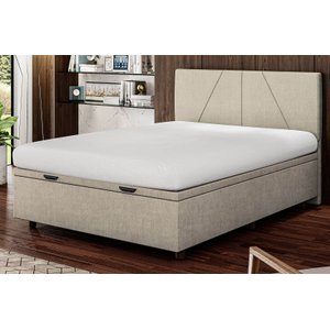 Base Cama Box Baú Casal Linho Bege SkyBox
