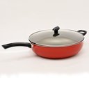 Ver imagem 1 de Frigideira Wok Antiaderente 32cm Com Tampa de Vidro