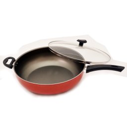 Frigideira Wok Antiaderente 32cm Com Tampa de Vidro - 2