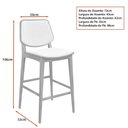 Ver imagem 3 de Banqueta Tami 50cm Madeira Maciça | Factor Off White - Sallar Home