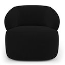 Ver imagem 2 de Kit Poltrona Giratória e Sofá Orgânico Living Glee 02 Lugares 140cm Veludo Preto - Desk Design