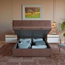 Ver imagem 2 de Cama Box Baú Viúva + Colchão Prime Espuma D45 Marrom Suede Marrom/marrom