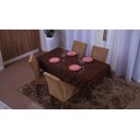 Ver imagem 3 de toalha de mesa quadrada 4 lugares tecido jacquard 1,35x1,50:marrom