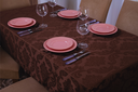 Ver imagem 1 de toalha de mesa quadrada 4 lugares tecido jacquard 1,35x1,50:marrom