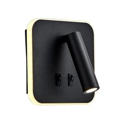 Arandela Parede Cabeceira Led Interruptor Spot Preto Quarto Bet50 - 1