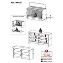 Ver imagem 7 de Berço 3 em 1 para Colchão 130 X 60cm com Cômoda Doce de Leite Multimóveis Branco Azul