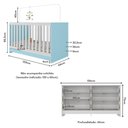 Ver imagem 4 de Berço 3 em 1 para Colchão 130 X 60cm com Cômoda Doce de Leite Multimóveis Branco Azul