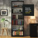 Ver imagem 7 de Estante Livreiro Madesa 6908 com 6 Nichos - Preto
