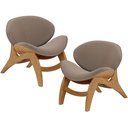 Ver imagem 1 de Kit 2 Poltronas Decorativa Orgânica Sala Living Kadosh L02 Bouclê Bege - Lyam Decor