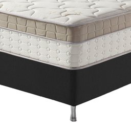 Cama Box Solteiro Preto + Colchão Molas Ensacadas Houston Pillow Inn 88x188x65cm - 4 Cama Box Solteiro Preto + Colchão Molas Ensacadas Houston Pillow Inn 88x188x65cm - 4