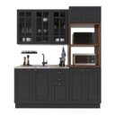 Ver imagem 2 de Cozinha Modulada 3 Peças 1 Torre Quente 1 Balcão sem Tampo 1 Aéreo 100% MDF com Vidro Rodapé Bari