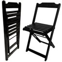 Ver imagem 7 de Conjunto Mesa Dobrável 70x70 com 4 Cadeiras de Madeira Dobrável Retrátil Preto