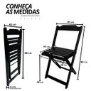 Ver imagem 3 de Conjunto Mesa Dobrável 70x70 com 4 Cadeiras de Madeira Dobrável Retrátil Preto