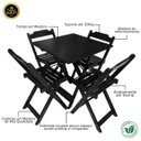 Ver imagem 4 de Conjunto Mesa Dobrável 70x70 com 4 Cadeiras de Madeira Dobrável Retrátil Preto