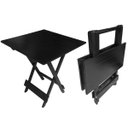 Ver imagem 6 de Conjunto Mesa Dobrável 70x70 com 4 Cadeiras de Madeira Dobrável Retrátil Preto