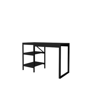 Mesa para Computador Estilo Industrial Office com Prateleira Slim Preto