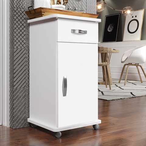 Balcão Aparador/Buffet 1 Porta e 1 Gaveta - Branca