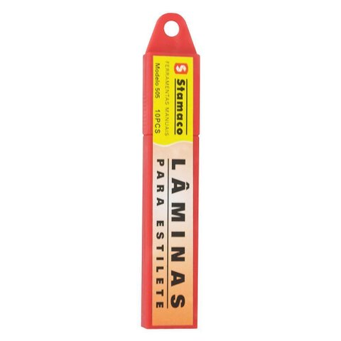 Lâminas para Estilete Modelo 505 com 10 Peças - 8040 - Stamaco Lamina P/estilete Ref.505 C/10 Stamac