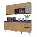 Ver imagem 2 de Cozinha Compacta Azaleia Gavetas com Divisor de Talheres Mármore Lunar Freijó Tecnomobili