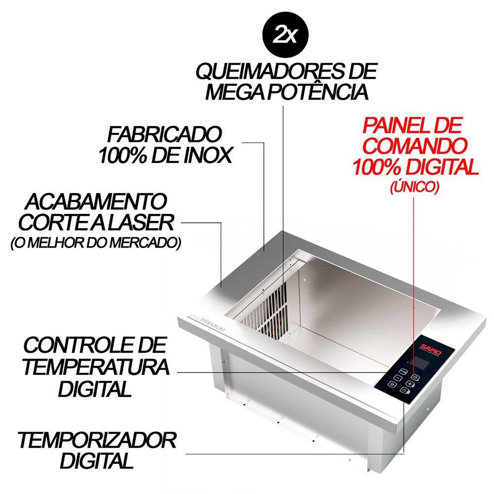 Churrasqueira de Embutir SARO Elétrica Digital CHED - 5