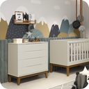 Ver imagem 6 de Quarto de Bebê Berço Evolution + Cômoda 4g + Guarda Roupa 3P Areia Classic: