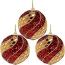 Ver imagem 1 de Kit 12 Enfeite Bola Natalina Árvore Natal Artesanal Vermelho