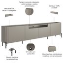 Ver imagem 3 de Rack para Sala de Estar Tv 75 Pol 4 Portas Pés Industrial Preto Alef I03 Grigio - Lyam Decor
