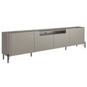 Ver imagem 1 de Rack para Sala de Estar Tv 75 Pol 4 Portas Pés Industrial Preto Alef I03 Grigio - Lyam Decor
