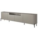 Ver imagem 5 de Rack para Sala de Estar Tv 75 Pol 4 Portas Pés Industrial Preto Alef I03 Grigio - Lyam Decor
