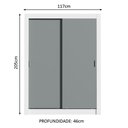 Ver imagem 4 de Guarda-roupa Solteiro Madesa Denver 2 Portas de Correr