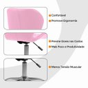 Ver imagem 7 de Cadeira Office Eiffel Slim Oficial Giratória - Rosa - 6