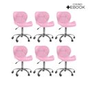 Ver imagem 2 de Cadeira Office Eiffel Slim Oficial Giratória - Rosa - 6