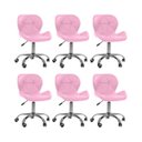 Ver imagem 1 de Cadeira Office Eiffel Slim Oficial Giratória - Rosa - 6